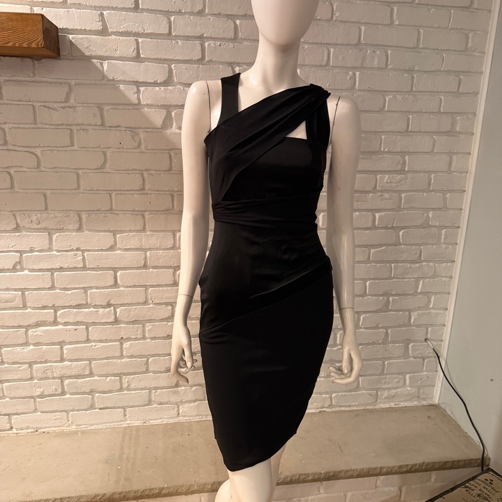 REISS Black Asymmetrical One Shoulder Cocktail Size 4 NWT Bodycon - Picture 5 of 15